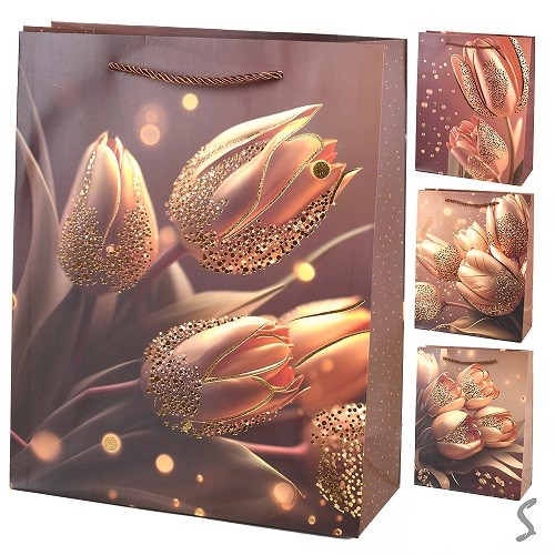Пакет подарунковий паперовий M "Tulips" 26*32*10см R34714-M (480шт) (шт)