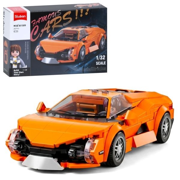 Конструктор SLUBAN M38-B1509 (24шт) авто серія, машина, 17см, 1:32, фігурка, 267дет, в кор-ці, 30-19 (шт)
