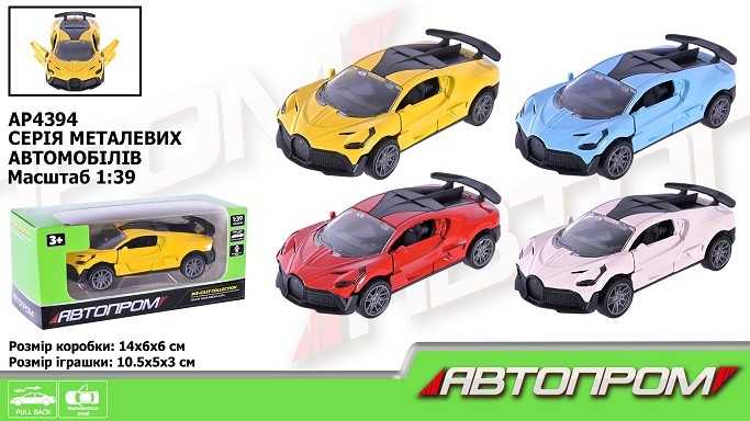 Машина мет. АВТОПРОМ  арт. AP4394 (96шт/2) 1:43,4 кольори, відкр.двері, короб.14*6*6см (шт)