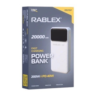 Power Bank Rablex RB21SP 20000mAh Fast charging 200W/ PD40W /20/ (шт)