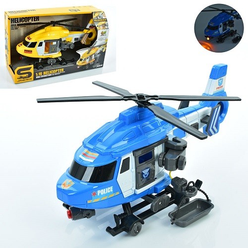 Гелікоптер JS128-JS128B (18шт) 29см, 1:16, звук, світло, рухливі деталі, 2 кольори, на бат(табл), в (шт)
