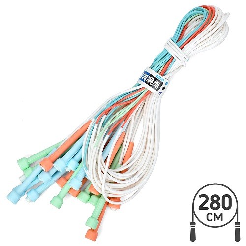 Скакалка MS 4796 (200шт) 280см, ПВХ, ручка-пластик, 3 кольори, (шт)