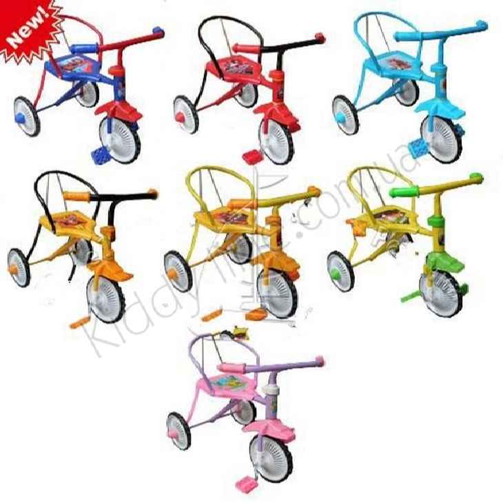 Велосипед М 5335 (8шт)3 колеса,6 цветов:красн,синий,голубой,желтый,оранж,розов,клаксон, 51-52-40см (шт.) ― Baby-Favorite.com