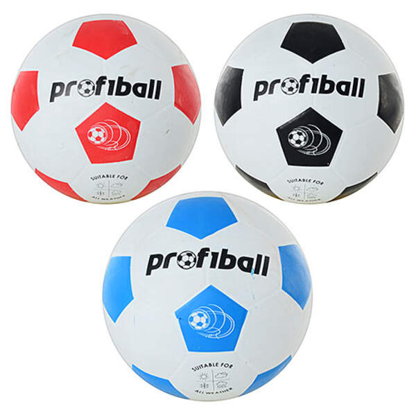 Мяч футбольный VA 0014 (30шт) размер 5, резина, гладкий, 400г, Profiball, сетка, в кульке, 3цвета (шт.)