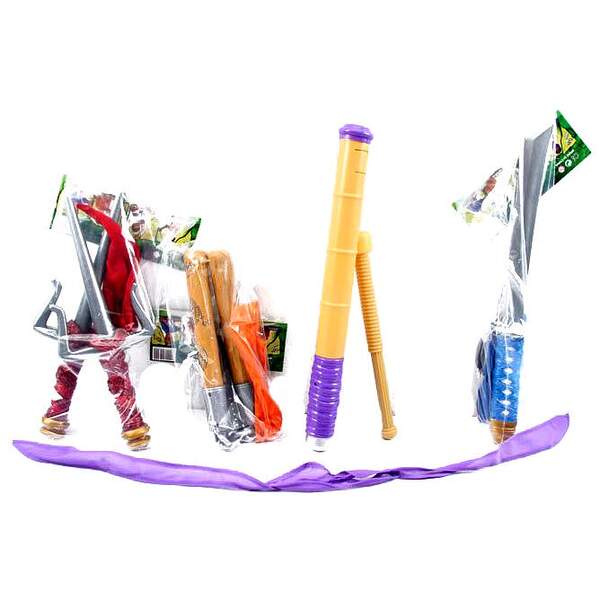 Набор оружия 09301(24825)  (168шт/2)"Ниндзя-череп",4вида, меч,нунч,шест,парн кинж+маска,в пак41с (шт.)