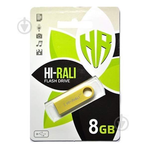 Usb флеш Hi-Rali 8Gb Shutle Gold (металева) (шт.)
