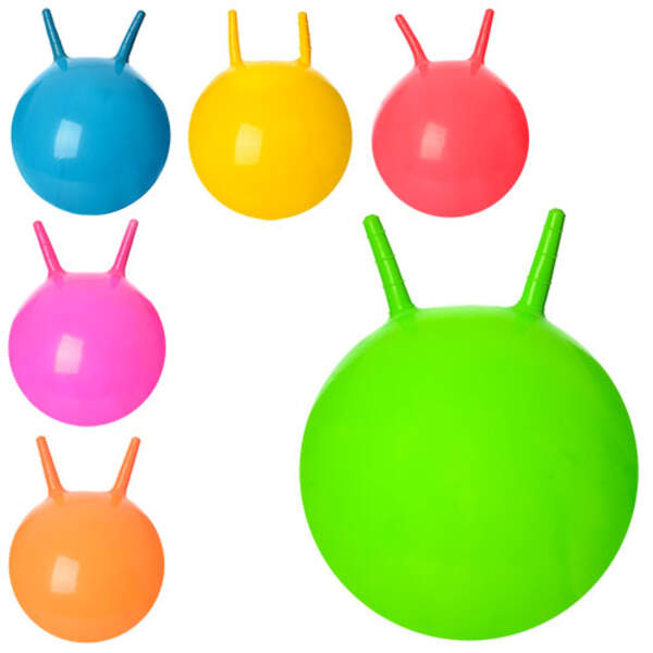 Мяч для фитнеса MS 0938 (25шт) с рожками, 38см, 310г, 6 цв, в кульке,16-15-3см (шт.)