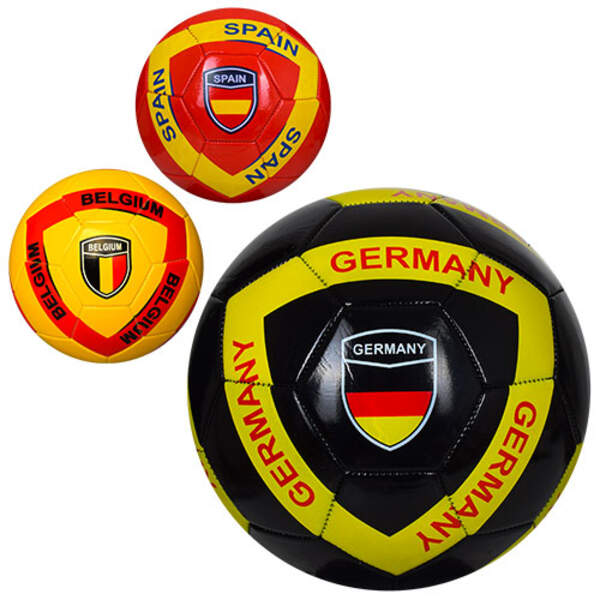 Мяч футбольный EV 3285 (30шт) размер5, ПВХ, 300-320г, 3вида, страны, в кульке, (шт.)