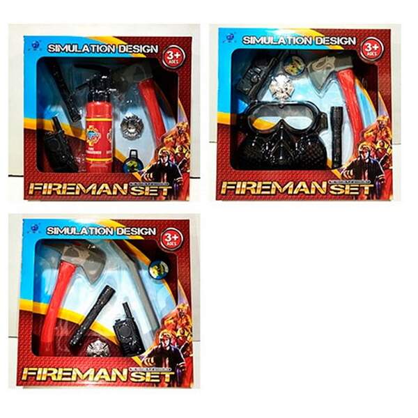 Набір пожежника XY801-02-03 (32шт) сокира. ліхтар, рація, 3 види (вогнегасник, маска, лом), в кор-ці (шт.)