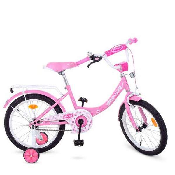 Велосипед дитячий PROF1 18д. Y1811 (1шт) Princess,рожевий,дзвінок,дод.колеса (шт.)