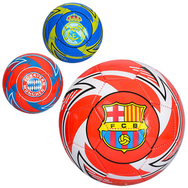 Мяч футбольный EV 3289 (30шт) размер5, ПВХ, 300-320г, 3вида(клубы),в кульке (шт.)