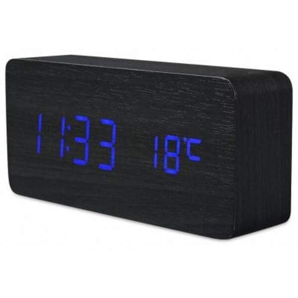 настольные часы с будильником от сети с синей подсветкой/датчиком темп/дата в виде дерев VST-861-5 (шт.)