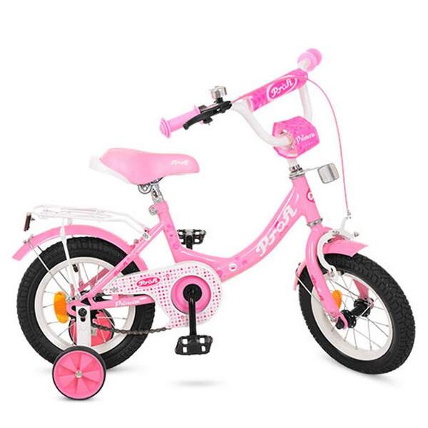Велосипед дитячий PROF1 12д. Y1211 (1шт) Princess,рожевий,дзвінок,дод.колеса (шт.)