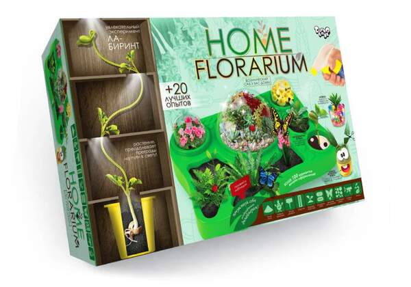 Безпечний освітній набір для вирощування рослин "HOME FLORARIUM" укр (5) HFL-01-01U (шт.)