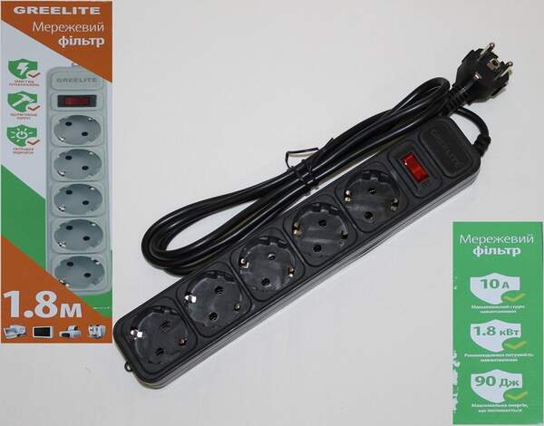 Сетевой фильтр, удлинитель SP5 на 5 розеток 1.8m (40) 4798 (шт.)
