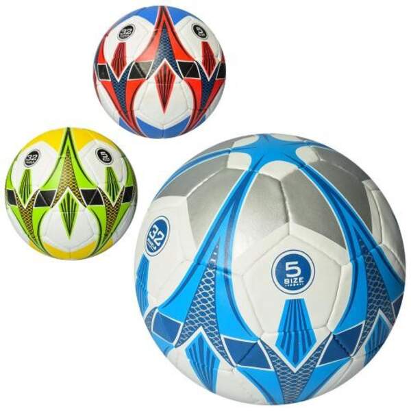Мяч футбольный 3000-41 (30шт) размер 5, ПУ1,4мм, 32панели, ручная работа, 400-420г, 3цв, в кульке (шт.)