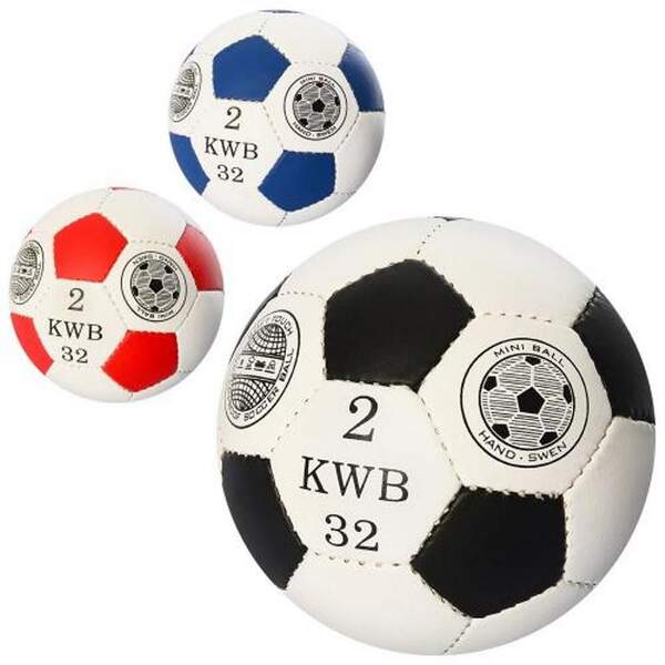 Мяч футбольный OFFICIAL 2502-20 (100шт) размер2,ПУ,1,4мм,32панели,ручн.работа,110-130г,3цв,в кульке (шт.)
