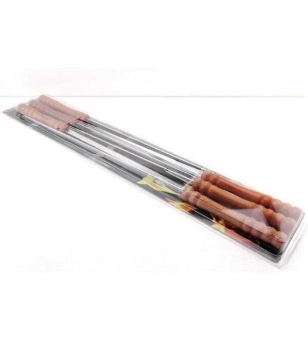 Набір шампурів 6 штук із дерев'яною ручкою 60 см 1845 (шт.)