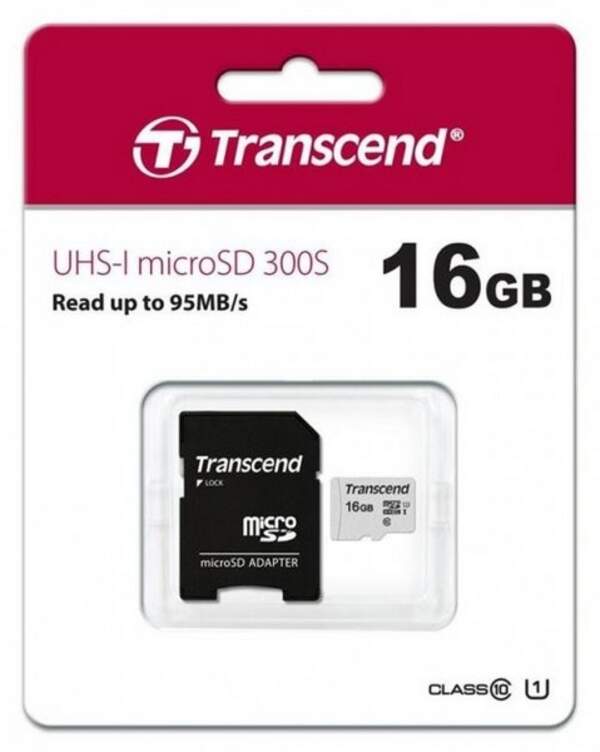 Micro SD 16GB TRANSCEND Class 10 300S (шт.)