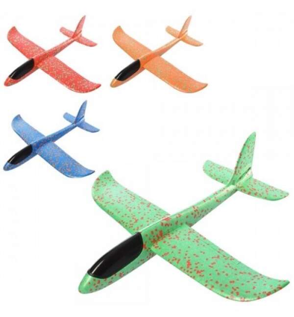 Іграшка Літак 480 (100шт) пінопласт, 48см, 4 кольори, у кульку, 48-12-4см (шт.)