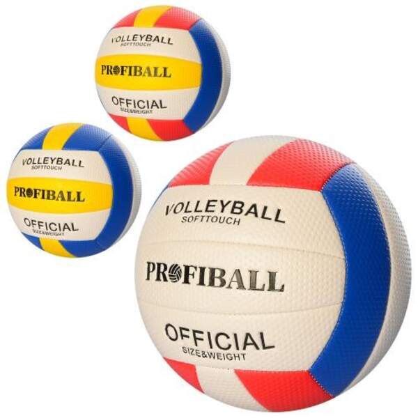 М'яч волейбольний MS 1676 (30шт) офіц.розмір, ПУ, 260-280г, 3 кольори, у кульку (шт.)