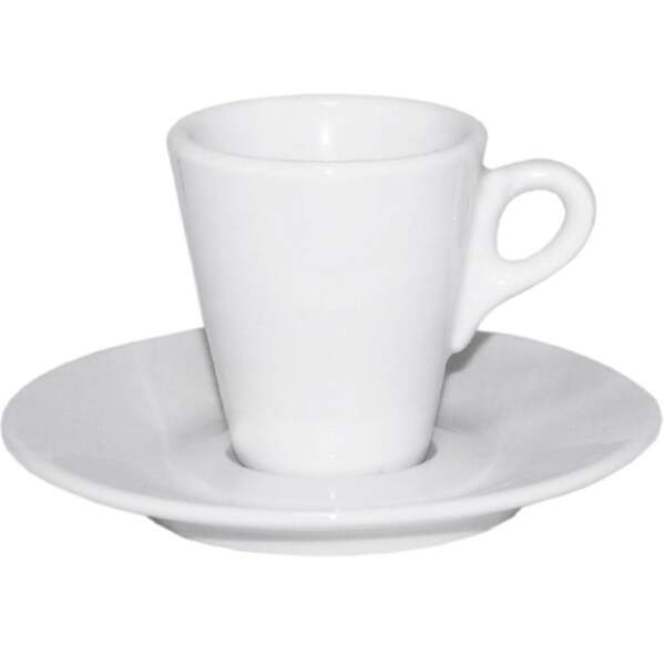 Чашка з блюдцем біла Хорека (чашка-60мл, блюдце-12см) (6шт/упак) (шт.)