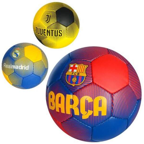 М'яч футбольний 2500-76 (30шт) розмір 5, ПУ1, 4мм, ручна, робота, 420-430г, 3в (клуби), в кульку, 1в (шт.)