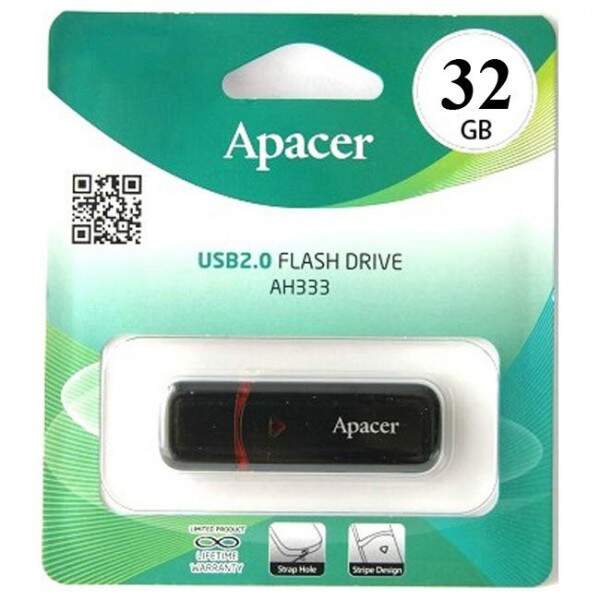 APACER USB2.0 flash 32 GB (AH-333) Black (шт.)