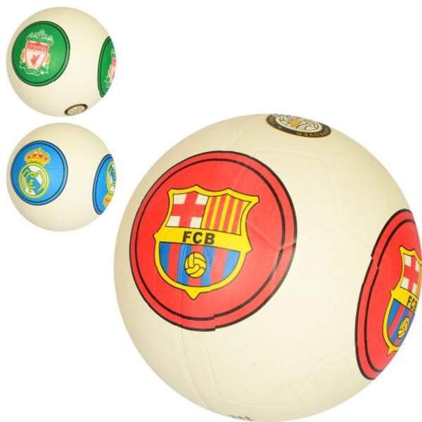 Мяч футбольный VA 0059 (30шт) размер 5, резина, гладкий, 380-400г, 3вида(клубы), в кульке (шт.)