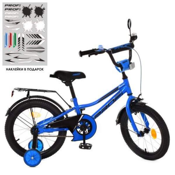 Велосипед дитячий PROF1 18д. Y18223 (1шт) Prime, синій,дзвінок,дод.колеса (шт.)