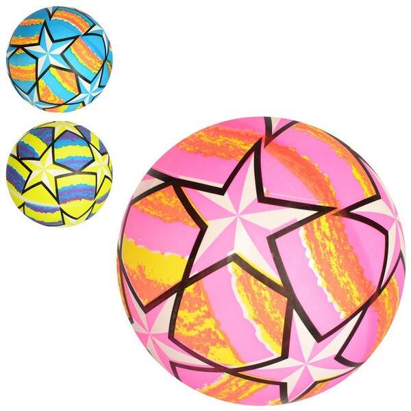 М'яч дитячий MS 2956 (120шт) 9дюймів, ПВХ, повнокольоровий, 60-65г, 3 кольори, у кульку (шт.)