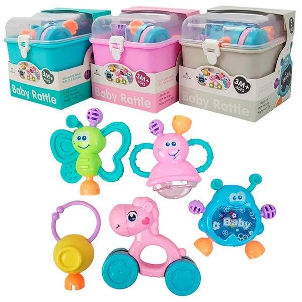 Брязкальце 3172 (36шт) 5шт, від 10см, пласт.ящик, 2 види (по 3 кольори), в кор-ці, 12-12-11, 5см (шт.)