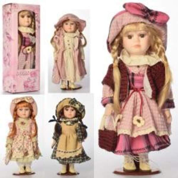 Лялька X11484-1 (24шт) порцелянова, 30см, на підставці, мікс видів, в кор-ці, 31-11-7см (шт.)