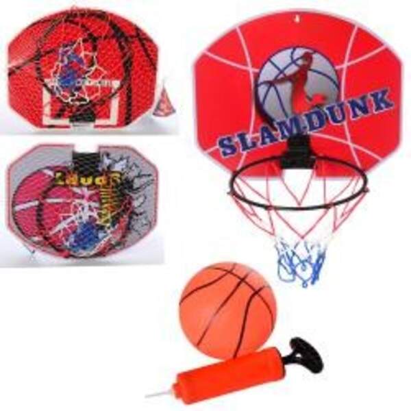 Баскетбольне кільце MR 0329 (60шт) пластик21,5см, сітка, щит, м'яч, 3види, у сітці,35-29-2см (шт.)