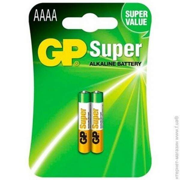 Батарейка GP SUPER ALKALINE,  25A-U2 лужна LR61,AAAA блистер (шт.)
