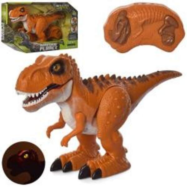 Динозавр RS011 (18шт) д/у, 31см, звуе, свет, ходит, подвиж.челюсть, на бат-ке,в кор-ке, 34-21-10см (шт.)