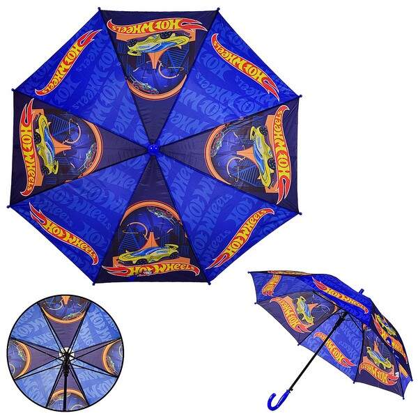 Дитяча парасолька Hot Wheels PL8208 (60шт/5) поліестер, р-р тростини – 67 см, діаметр у розкритому в (шт.)