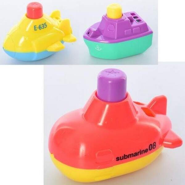 Водоплавающая игрушка 1267-1-2-3 (150шт) транспорт, 3 вида, в кульке, 8-6,5-5см (шт.)