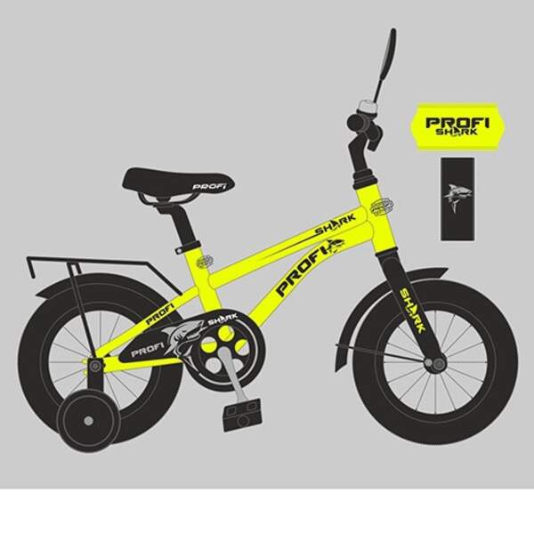Велосипед детский PROF1 20д. Y20214 (1шт) Shark,SKD45,желто-черный,звонок,фонарь,подножка (шт.)