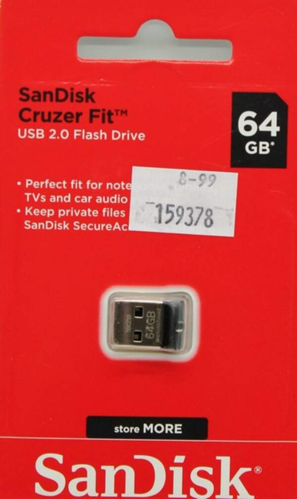 SanDisk USB Cruser Fit 64GB  Black/red 2.0 (шт.)