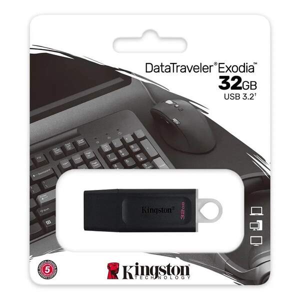 flash Kingston USB 3.2 DT Exodia 32GB Black/White /25/ (шт.)