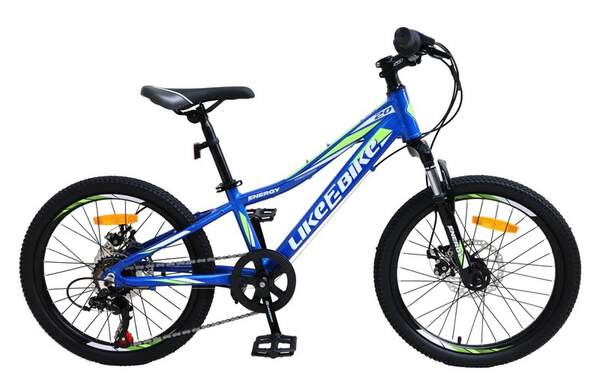 Велосипед підлітковий 2-х коліс. 20" A212002 (1шт) LIKE2BIKE Energy, колір синій, рама алюм.10", 6-с (шт.)