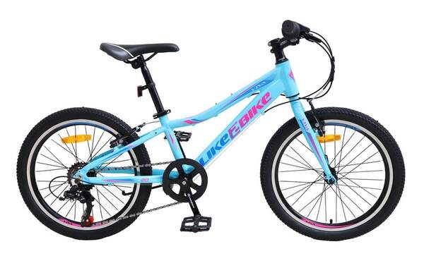 Велосипед подростковый 2-х колёсн. 20" A212005 (1шт) LIKE2BIKE Viva, цвет голубой, рама алюм.10",6-с (шт.)