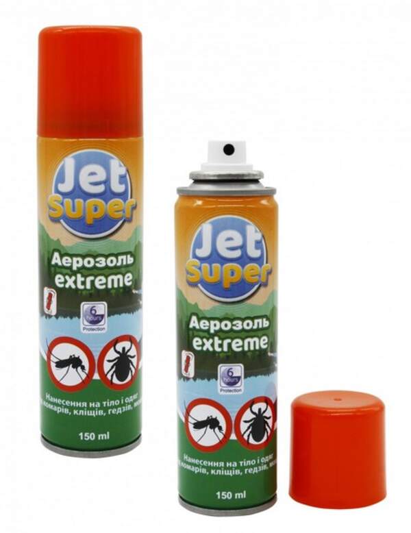 Аэрозоль от комаров Jet Super 150ml repellent Extreme  6часов (48) (шт.)