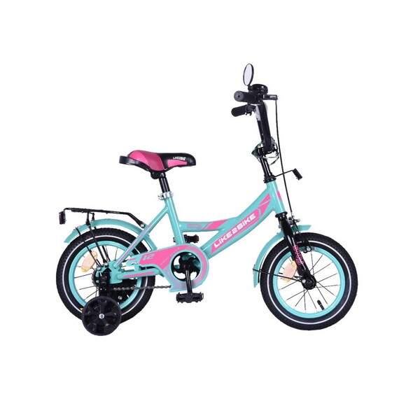 Велосипед детский 2-х колес.12'' 211204(1 шт)Like2bike Sky, бирюзовый, рама сталь, со звонком, руч.т (шт.)