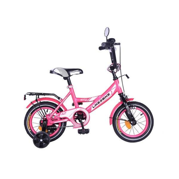 Велосипед детский 2-х колес.12'' 211205(1 шт)Like2bike Sky, розовый, рама сталь, со звонком, руч.тор (шт.)