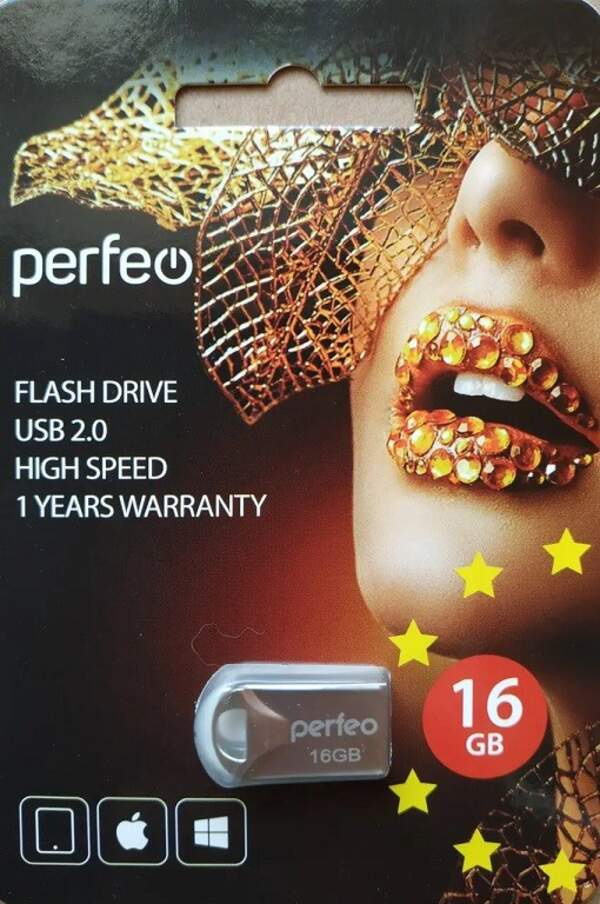 PERFEO USB2.0 flash metal mini 16 GB ( E-01 ) (шт.)