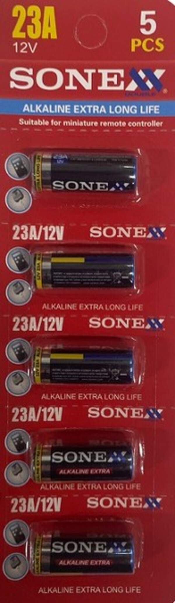 Sonex 23A 12 V blister card/5 pcs/ (шт.)