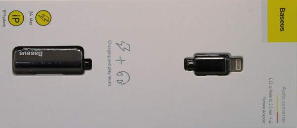 Адаптер Baseus L32 IP Male to 3.5mm+IP Female Adapter Black (CALL32-01) (шт.)