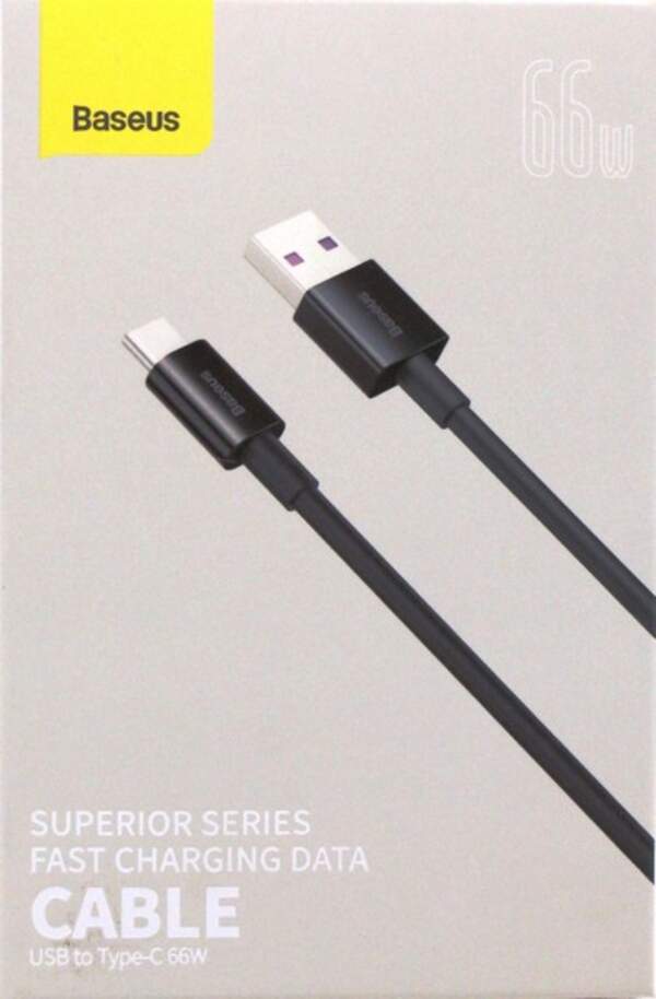 кабель Baseus Superior Series USB to Type-C 66W 1m Black (CATYS-01) (шт.)